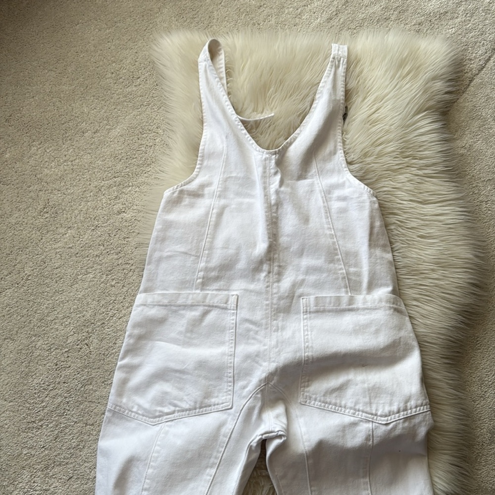 We The Free White Relaxed V-Neck Utility Jumpsuit - Picture 5 of 8